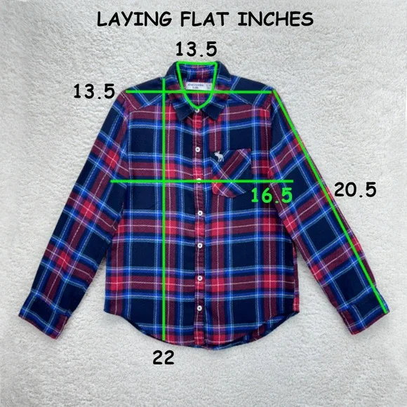 Abercrombie Kids Boys Shirt Plaid Long Sleeve Flannel Size 9/10 Button-Up Logo - Picture 8 of 10